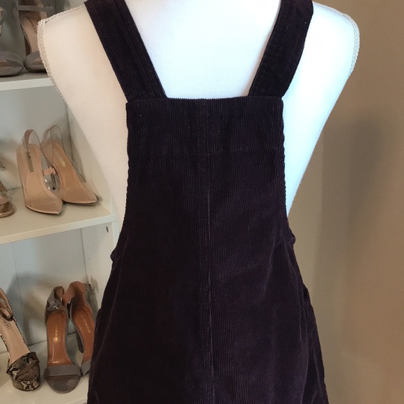 BDG plum corduroy suspender mini dress size s - Picture 7 of 9